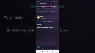 Get Involved, earn and collect part 1 tap swap code | Tiktok Account tap swap code