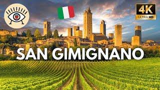  SAN GIMIGNANO Italy (4K)  Free WALKING TOUR with SUBTITLES - August 2023