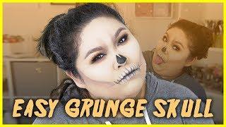 EASY HALLOWEEN GRUNGE SKULL TUTORIAL || Just Chab