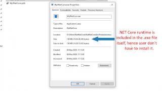 How to create a self-contained .exe file from a .NET Core WPF App