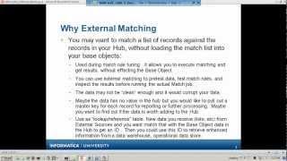 External Match in Informatica's Master Data Management