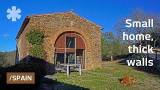 Turns stone barn into minimal hideaway with stealth furniture-rooms