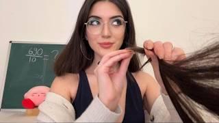 ASMR The Girl In The Back Of The Class is Obsessed With You (personal attention, hair play, ...)