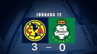 America vs Santos 3-0 Resumen COMPLETO Jornada 12