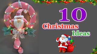 10 Easy Christmas wreath  2024 idea from different  material | DIY Christmas craft idea462