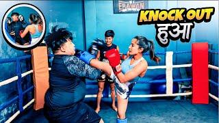 147 KG Man VS Professional Muay Thai Lady Fighter@rajinavlogs9612 I Got Knocked Out !!