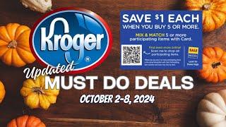 *NEW DEALS!* Kroger UPDATED Must Do Deals for 10/2-10/8 | MEGA SALE + MORE