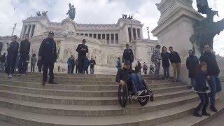 Haki Doku with wheelchair get down stairs
