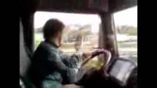 Crazy driver dancing while driving