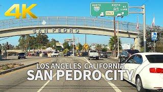 Driving San Pedro City, Community within the City of Los Angeles, California, USA, Travel, 4K UHD