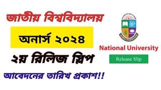  এইমাত্র  অনার্স ভর্তি ২য় রিলিজস্লিপের নোটিশ প্রকাশ। Honours 2nd Release slip Notice 2024