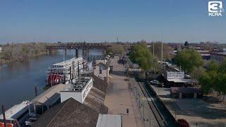 Drone video shows barren Sacramento streets