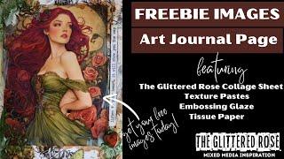 Mixed Media Art Journal Page & A Freebie Collage Sheet for YOU!