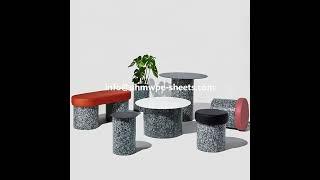 Recycled Material Table and Chair Bench Desktop / Recycled Hdpe Sheet Cube Table.