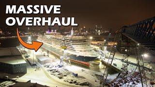 Queen Victoria RESTORATION in Dry Dock - Cruise Ship Repair at Blohm+Voss Hamburg -  TIMELAPSE 4K