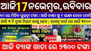 today's morning news odisha/17 november 2024/subhadra yojana online registration/odisha news today