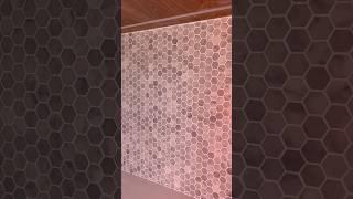 Marble splashback tiling.