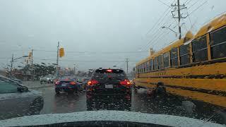 Morning Commute to Work in a Rainy Day Kitchener | March 31, 2023