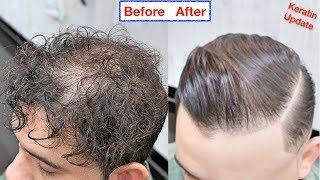 HAIR KERATIN TREATMENT FOR THIN HAIR  CURLY TO STRAIGHT HAIR  HAIR STRAIGHTENING | MEN HAIRSTYLES