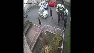 Lancashire police ‍️ assaulting a man who had surrendered caught on CCTV 