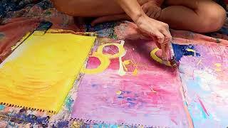 Painting Timelapse to "Instincts Tell Me Love" - Abstract Expressionism Artwork with Cha Wilde Music