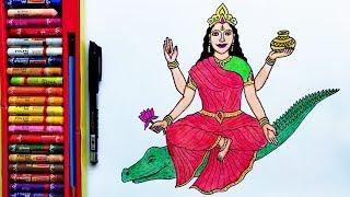 How to Draw Ganga Mata Easily | Ganga Mata Drawing | by Drawing Art