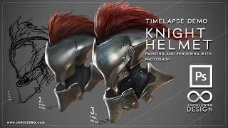 Ep 23 - TIMELAPSE DEMO Knight Helmet Digital Painting in Photoshop