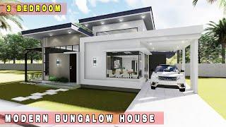 Project #24: 3 BEDROOM MODERN BUNGALOW HOUSE on 15x20m (300sqm) LOT | SMALL HOUSE DESIGN |