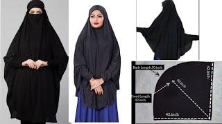 khimar/ jilbab with sleeves cutting and stitching/ Namaz prayer Hijab/ Khimar Tutorial