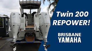 Twin Yamaha 200hp repowers on a Sailfish Catamarans