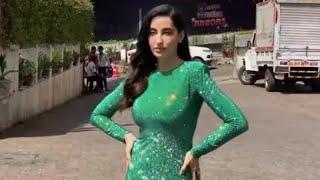 Nora Fatehi HOT In Green Dress For A Shoot | Bollywood CIA