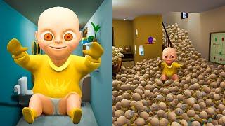 What if we SPAWN Million of PLUSHIES?! In Horror Game The Baby In Yellow