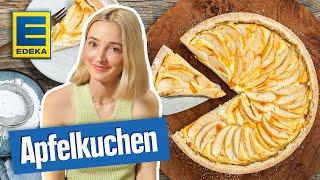 Apfelkuchen mit Quark | Einfaches Kuchenrezept mit Puderzucker