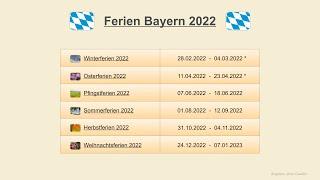 Ferien Bayern 2022