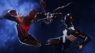 Peter And Miles Vs Venom With The Kings In Black Symbiote Suits - Spider-Man 2