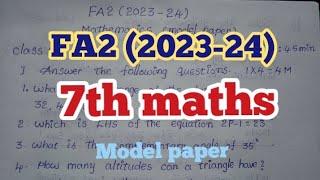 FA2 (2023-24)/ 7th maths model paper