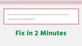 Fix: There has been a critical error on your website | WordPress Bug Fix