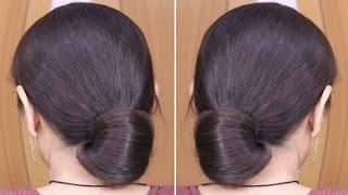 Super! Easy Low Bun Hairstyle Using Only Rubber band | Sleek Low Bun Juda Hairstyle For Long Hair