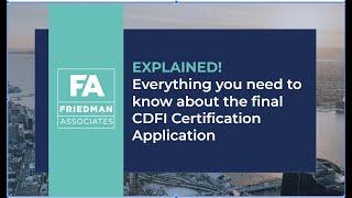 Explained  The Final Revised CDFI Certification Application!