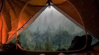 Sleep in the tent on a rainy day