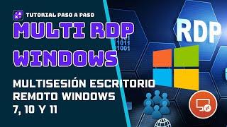 Cómo iniciar MÁS DE UNA SESIÓN en REMOTO A LA VEZ en WINDOWS 10 22H2 | Multisesión RDP W 7, 10 y 11