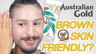 Australian Gold BOTANICAL SPF 50 TINTED FACE SUNSCREEN: Brown Skin Friendly?| Review + Wear Test