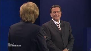 Bundestagswahl 2005: TV Duell Schröder vs Merkel