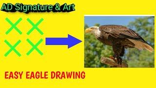 How To Draw An Eagle With 4X | How to draw a Flying Eagle easy