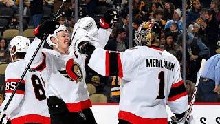 Merilainen stops Crosby, Penguins for 1st NHL shutout!  Meriläinen nollaa Crosbyn ja Penguinsin!