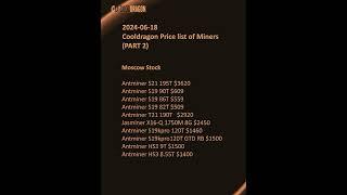 Cooldragon Price List of Miners（2024-06-18）