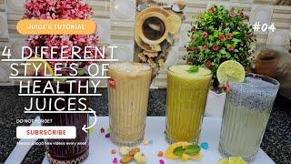 4 DIFFERENT STYLE'S OF HEALTHY JUICES #food #cookingathome #deliciousjuices