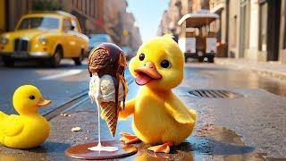 Cute duck bought a double layered ice cream ball#catshorts  #cutecat #ai #aicat #bebek #bhoot