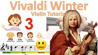 Vivaldi Winter 1st movement easy version  - Four Seasons Sheet music and easy violin tutorial