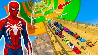 GTA 5 mega ramp and wind fan 10000% impossible stunt race map | hombre araña